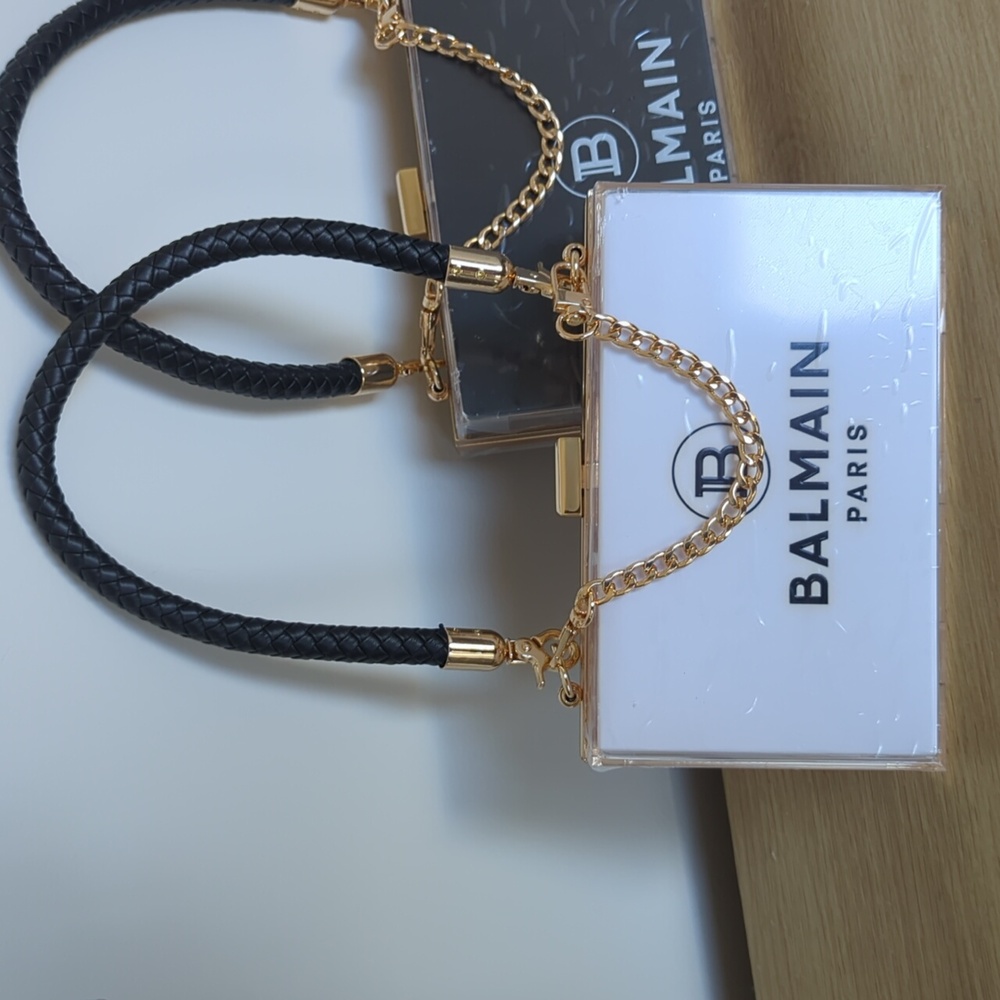 Balmain Paper Shopping Bag Upcycled Novelty Box Clutch Bag